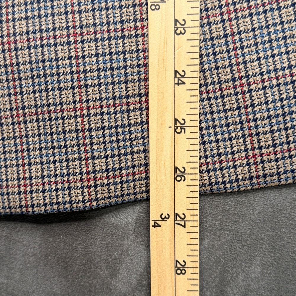 Pendleton Blazer Women 18W Tan Blue Red Plaid 100% Virgin Wool Plus Size Jacket - Picture 7 of 8